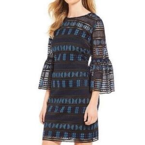 NWT! Trina Turk Dreamland lasercut teal dress.